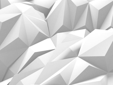Beyaz Geometrik Poligon Soyut Arkaplan. 3d Hazırlama