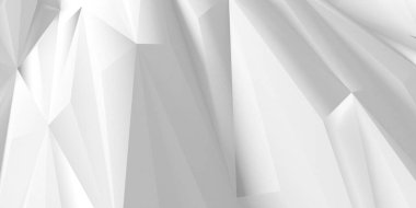 Beyaz Geometrik Poligon Soyut Arkaplan. 3d Hazırlama