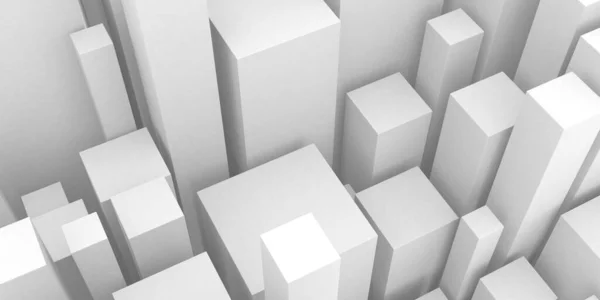 White cubes structure. Abstract futuristic background. 3d render