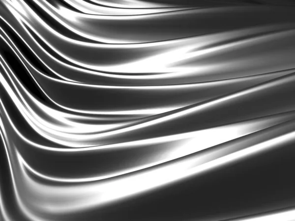 Metallic Abstract Wavy Liquid Background Render Illustration — Stock Photo, Image