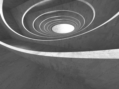 Dark Beton Duvar Mimarisi. Boş Oda. 3d Görüntüleme