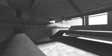 Soyut mimari arka plan. İçi boş beton döşeme. 3d hazırlayıcı