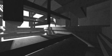 Soyut mimari arka plan. İçi boş beton döşeme. 3d hazırlayıcı