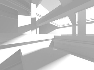 Aydınlatılmış koridor iç tasarımı. Boş Oda İç mimarisi. 3 Boyutlu Hazırlama