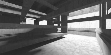 Soyut mimari arka plan. İçi boş beton döşeme. 3d hazırlayıcı