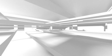 Aydınlatılmış koridor iç tasarımı. Boş Oda İç mimarisi. 3 Boyutlu Hazırlama