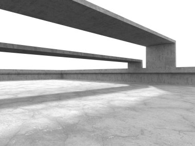 Soyut mimari arka plan. İçi boş beton döşeme. 3d hazırlayıcı