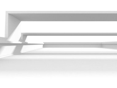 Aydınlatılmış koridor iç tasarımı. Boş Oda İç mimarisi. 3 Boyutlu Hazırlama