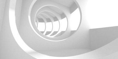 Aydınlatılmış koridor iç tasarımı. Boş Oda İç mimarisi. 3 Boyutlu Hazırlama