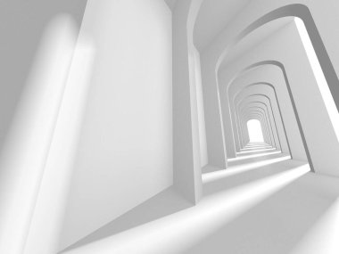 Beyaz Modern Arkaplan. Soyut Bina Konsepti. 3d Hazırlama