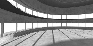 Dark Beton Duvar Mimarisi. Boş Oda. 3d Görüntüleme