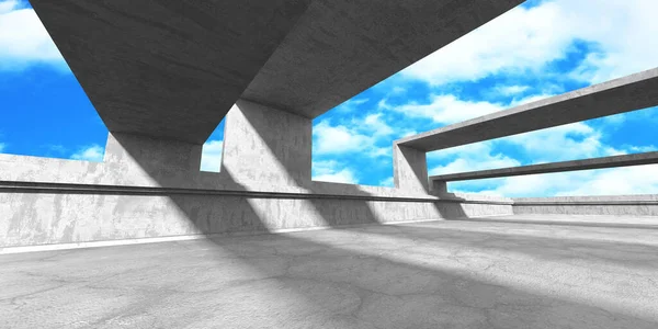 Construção Parede Sala Concreto Fundo Céu Nublado Conceito Design Arquitetura — Fotografia de Stock