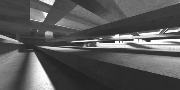Архитектура Темных Бетонных Стен Пустой Комнате Рендер — стоковое фото