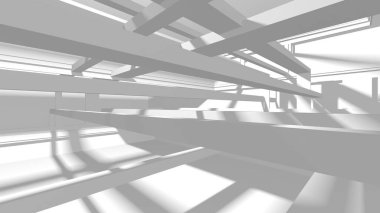 Aydınlatılmış koridor iç tasarımı. Boş Oda İç mimarisi. 3 Boyutlu Hazırlama