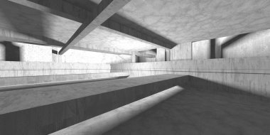 Soyut mimari arka plan. İçi boş beton döşeme. 3d hazırlayıcı