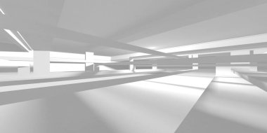 Aydınlatılmış koridor iç tasarımı. Boş Oda İç mimarisi. 3 Boyutlu Hazırlama