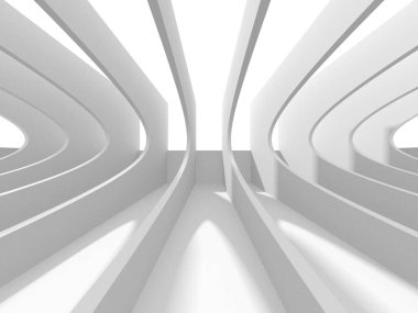 Beyaz Modern Arkaplan. Soyut Bina Konsepti. 3d Hazırlama