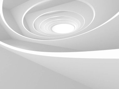 Soyut Beyaz Mimari Tasarım Konsepti. 3d Görüntüleme