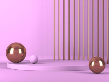 Kozmetik ürün sunumu için boş bir vitrin. En az olay yeri. Reklamcılık arka plan oluşturur. 3d hazırlayıcı