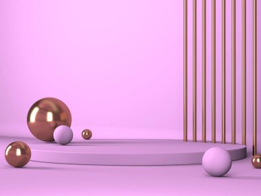 Kozmetik ürün sunumu için boş bir vitrin. En az olay yeri. Reklamcılık arka plan oluşturur. 3d hazırlayıcı