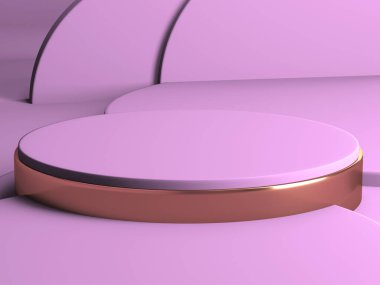Soyut geometrik arkaplan. Pembe renk. Geometri şekilli podyum ürün sunumu için maket