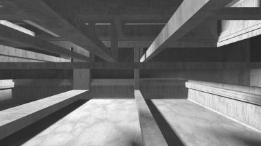 Soyut mimari arka plan. İçi boş beton döşeme. 3d hazırlayıcı