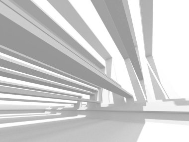 Beyaz Modern Arkaplan. Soyut Bina Konsepti. 3d Hazırlama