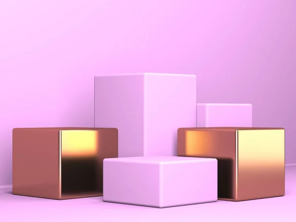 Sfondo Geometrico Astratto Colore Rosa Modello Podio Forma Geometrica Presentazione — Foto Stock
