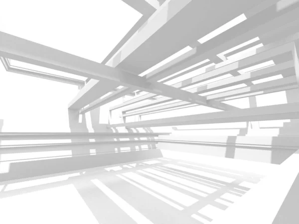 Witte Moderne Achtergrond Abstract Concept Van Het Gebouw Render — Stockfoto