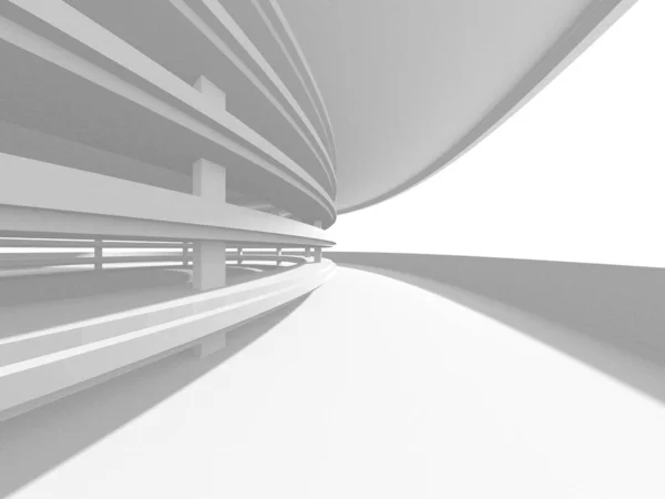 概要ホワイトアーキテクチャ設計コンセプト 3Dレンダリングイラスト — ストック写真