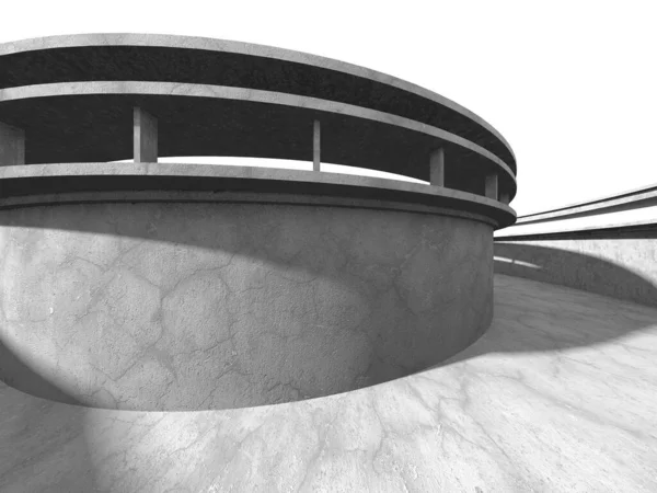 Dark Beton Duvar Mimarisi. Boş Oda. 3d Görüntüleme