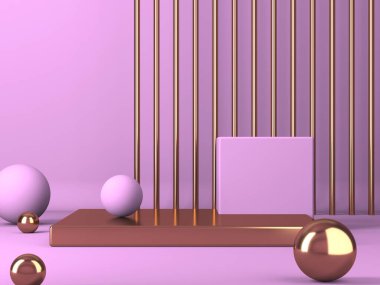 Kozmetik ürün sunumu için boş bir vitrin. En az olay yeri. Reklamcılık arka plan oluşturur. 3d hazırlayıcı