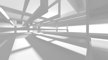 Aydınlatılmış koridor iç tasarımı. Boş Oda İç mimarisi. 3 Boyutlu Hazırlama