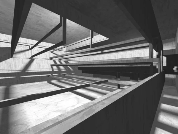 Soyut mimari iç plan. Boş beton oda. 3d hazırlayıcı