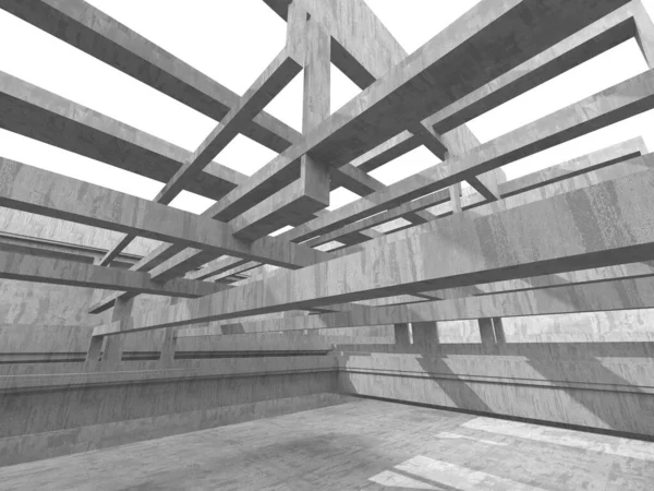 Soyut mimari iç plan. Boş beton oda. 3d hazırlayıcı