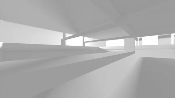 Hvid Moderne Baggrund Abstrakt Bygningskoncept Render - Stock-foto