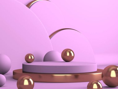 Kozmetik ürün sunumu için boş bir vitrin. En az olay yeri. Reklamcılık arka plan oluşturur. 3d hazırlayıcı