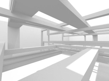 Aydınlatılmış koridor iç tasarımı. Boş Oda İç mimarisi. 3 Boyutlu Hazırlama