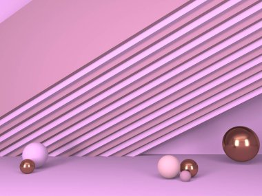 Soyut geometrik arkaplan. Pembe renk. Geometri şekilli podyum ürün sunumu için maket