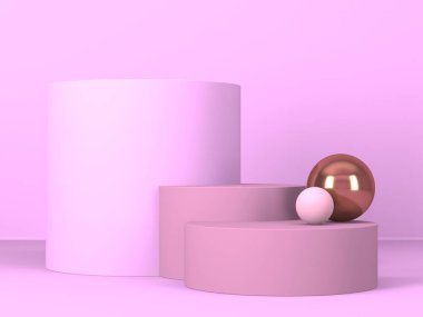 Kozmetik ürün sunumu için boş bir vitrin. En az olay yeri. Reklamcılık arka plan oluşturur. 3d hazırlayıcı