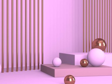 Kozmetik ürün sunumu için boş bir vitrin. En az olay yeri. Reklamcılık arka plan oluşturur. 3d hazırlayıcı