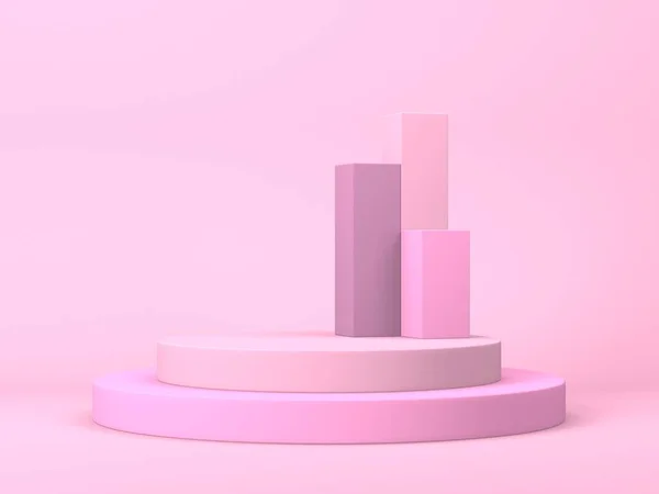 Абстрактные Минимальные Сцены Геометрическими Формами Розовый Крем Фон Рендеринг — стоковое фото