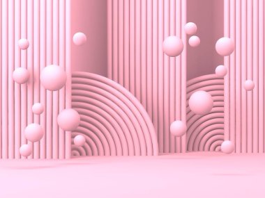 Kozmetik ürün sunumu için boş bir vitrin. En az olay yeri. Reklamcılık arka plan oluşturur. 3d hazırlayıcı