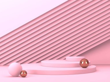 Kozmetik ürün sunumu için boş bir vitrin. En az olay yeri. Reklamcılık arka plan oluşturur. 3d hazırlayıcı