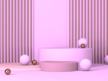 Kozmetik ürün sunumu için boş bir vitrin. En az olay yeri. Reklamcılık arka plan oluşturur. 3d hazırlayıcı