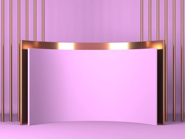 Soyut geometrik arkaplan. Pembe renk. Geometri şekilli podyum ürün sunumu için maket