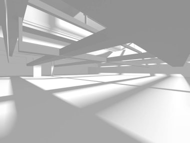 Aydınlatılmış koridor iç tasarımı. Boş Oda İç mimarisi. 3 Boyutlu Hazırlama