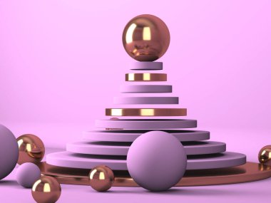 Kozmetik ürün sunumu için boş bir vitrin. En az olay yeri. Reklamcılık arka plan oluşturur. 3d hazırlayıcı