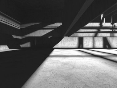 Soyut mimari arka plan. İçi boş beton döşeme. 3d hazırlayıcı