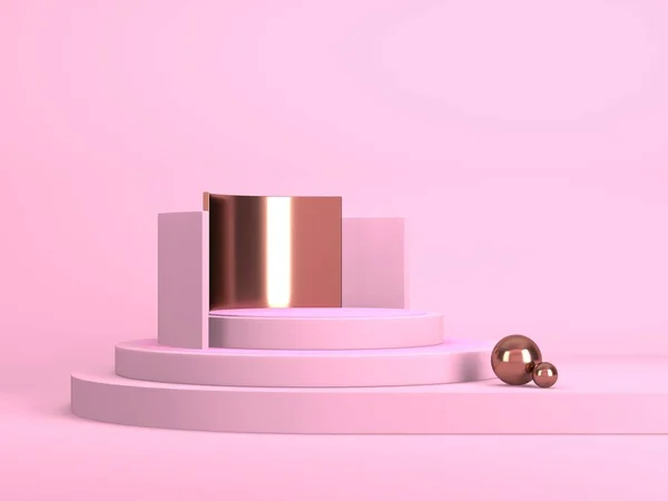 Abstrakt Geometrisk Bakgrund Rosa Färg Geometri Form Podium Mock Upp — Stockfoto